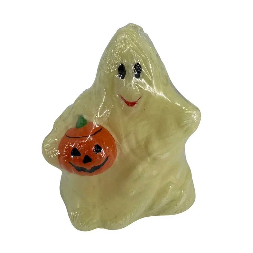 Vintage Sonoma Halloween Ghost Glow in the Dark Candle with Pumpkin New Sealed